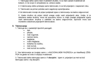 Razpis in pravilnik za 14. športne igre SI MOM