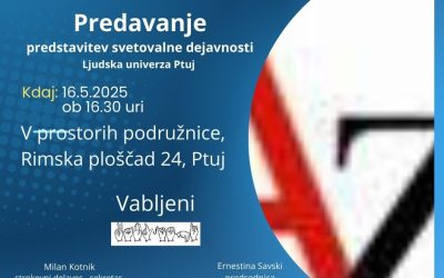 Vabilo – Predavanje podružnica Ptuj